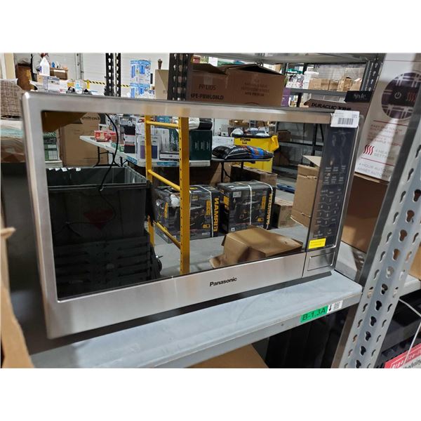 New Out Of Box - Panasonic Genius Stainless & Mirrored Microwave - Minor Damage to side as seen in p