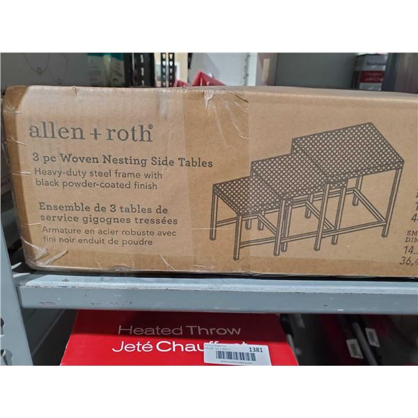 Allen & Roth  3 Pc Woven Nesting Side Tables