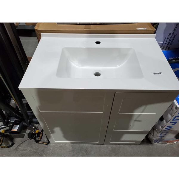 NEW out of box Luxo Marbre Vanity Cabinet Color White 31" x 19" x 33.9" Shaker Style