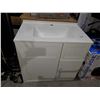 Image 3 : NEW out of box Luxo Marbre Vanity Cabinet Color White 31" x 19" x 33.9" Shaker Style
