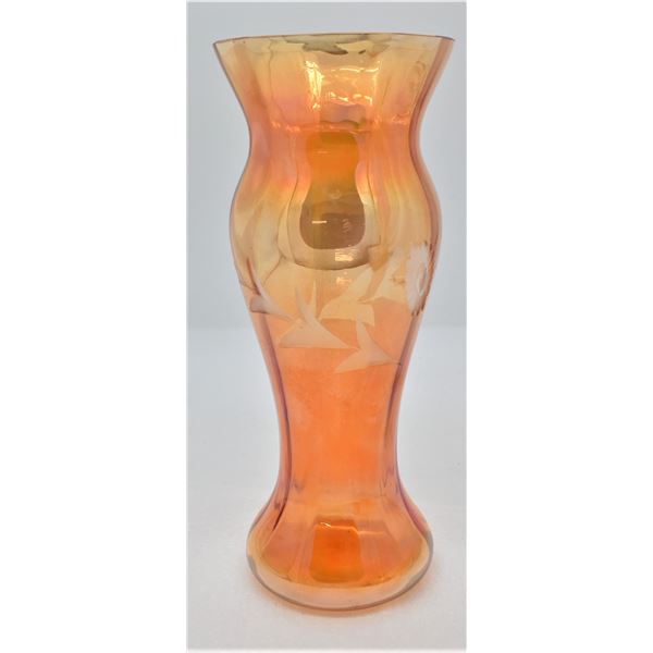 Carnival Glass Iridescent Marigold Vase