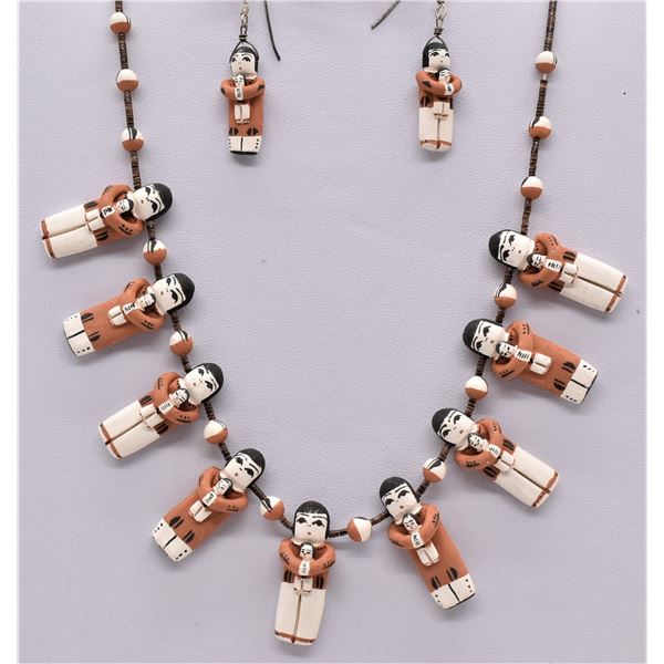 Santo Domingo Jemez Pottery Storyteller Necklace