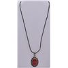 Image 2 : Sterling Faceted Dyed Ruby Stone Pendant Necklace