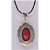 Image 4 : Sterling Faceted Dyed Ruby Stone Pendant Necklace