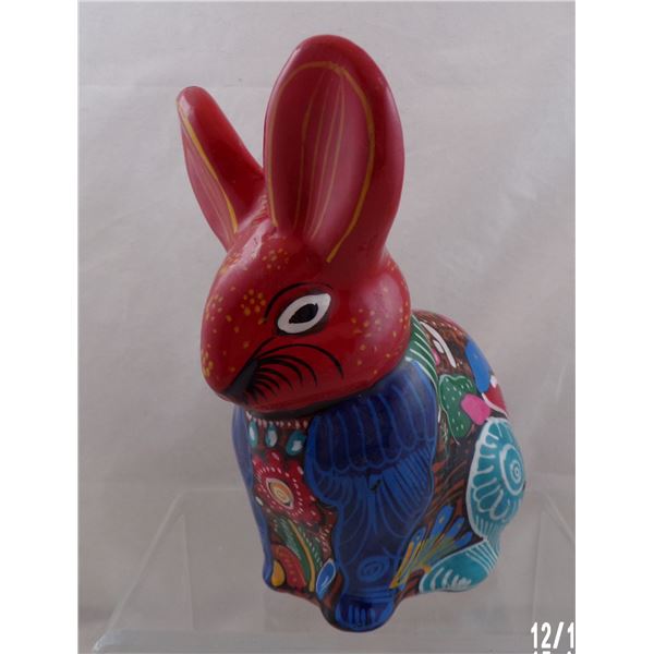 Talavera Folk Art Pottery Rabbit Bank