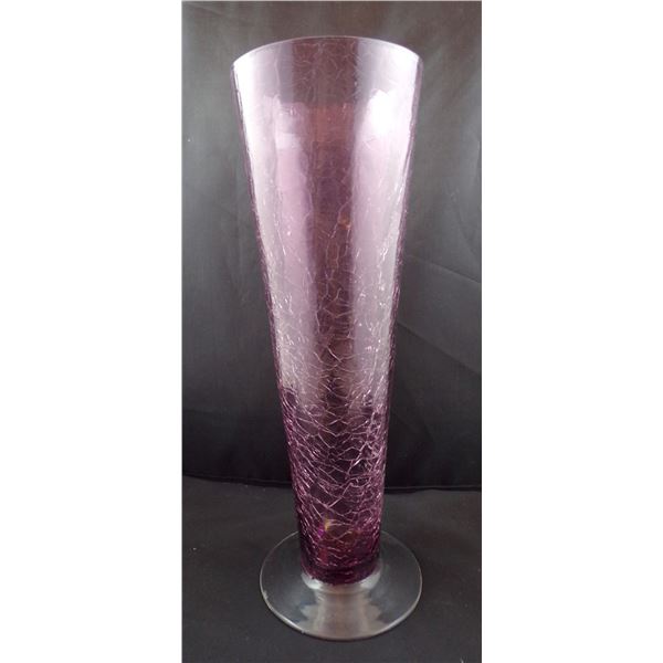 Vintage Crackle Glass Vase