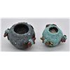 Image 1 : 2 Zuni Encrusted Turquoise Pottery Fetish Jars