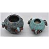 Image 2 : 2 Zuni Encrusted Turquoise Pottery Fetish Jars