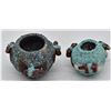 Image 3 : 2 Zuni Encrusted Turquoise Pottery Fetish Jars