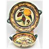 Image 1 : 2 Mexican Glazed Pottery Serving Bowls