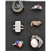 Image 2 : 6 Sterling Rings with Wood Trinket Box
