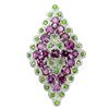 Image 1 : Natural  Rhodolite Garnet & Chrome Diopside Ring