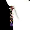 Image 2 : Natural Amethyst Rhodolite Garnet & Tourmaline Earrings