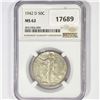 Image 1 : 1942-D Walking Liberty Half Dollar NGC MS62