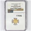 Image 1 : 1945MO 2 Pesos Mexico Gold NGC GEM UNC