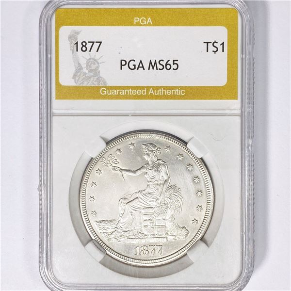 1877 Silver Trade Dollar PGA MS65