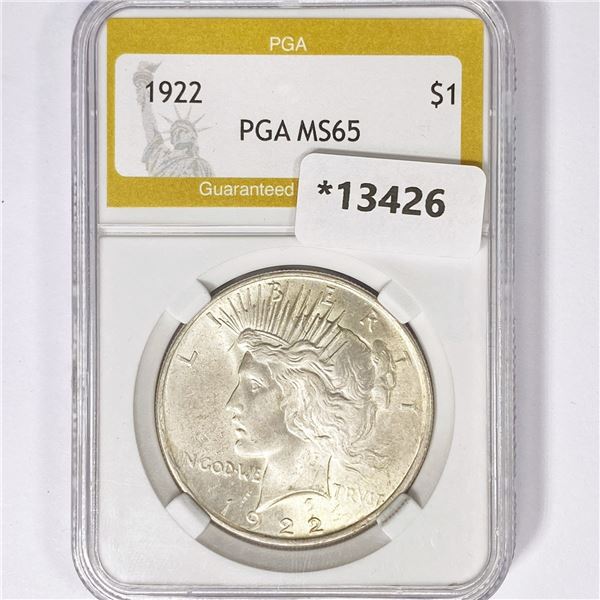 1922 Silver Peace Dollar PGA MS65