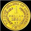 Image 2 : 1853-O Rare Gold Dollar CLOSELY UNCIRCULATED