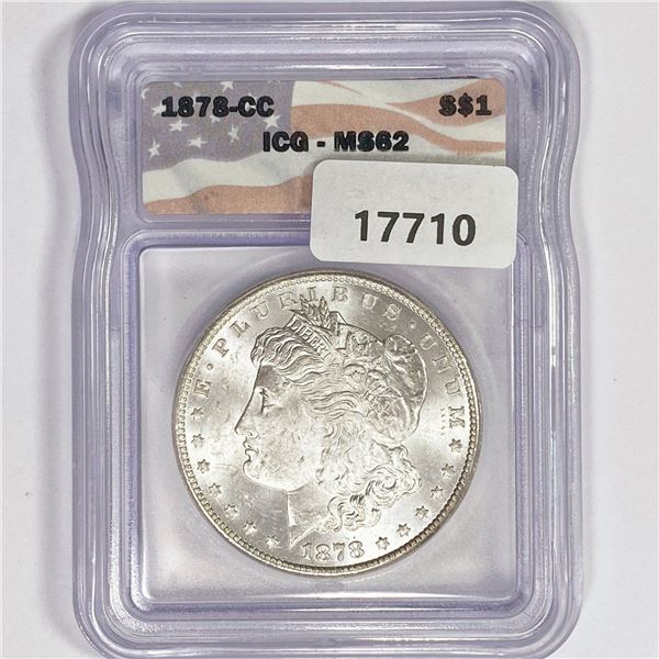1878-CC Morgan Silver Dollar ICG MS62