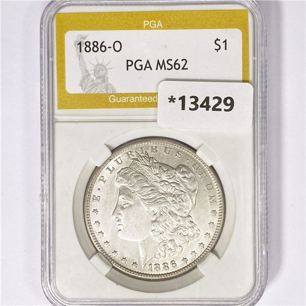 1886-O Morgan Silver Dollar PGA MS62