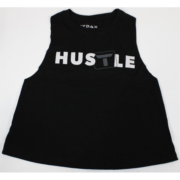 HUSTLE TILT CROP TANK - BLK - MEDIUM