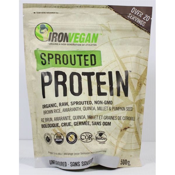 IRON VEGAN SPROUTED PROTEIN 500G UNFLAVORED