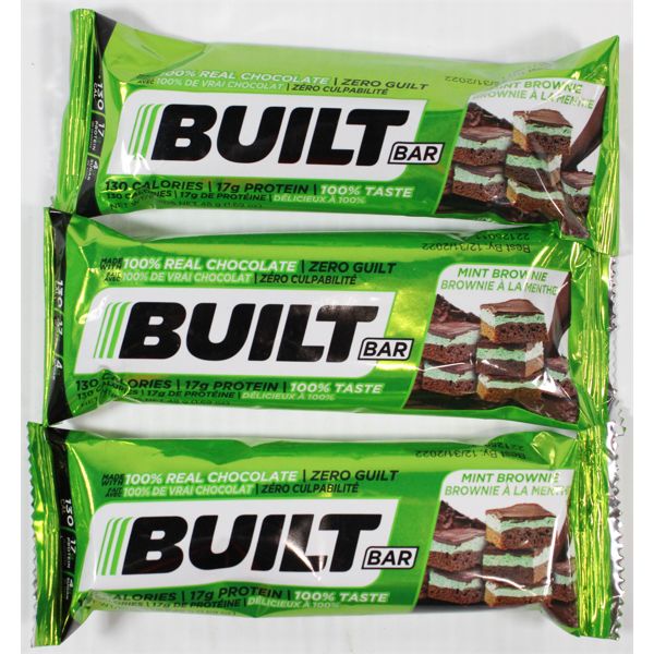 3 - BUILT BAR MINT BROWNIE SINGLES