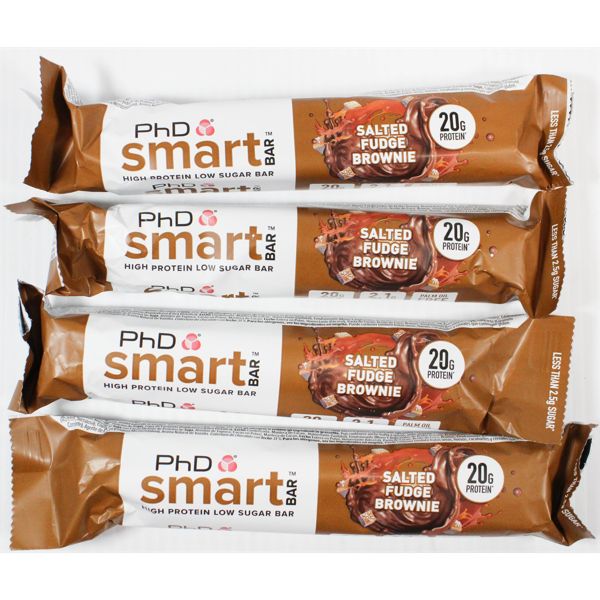 4 - PHD SMART BAR SALTED FUDGE SINGLES 