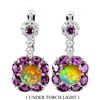 Image 1 : Natural Ethopian White Opal & Rhodolite Garnet Earrings