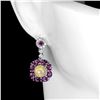 Image 2 : Natural Ethopian White Opal & Rhodolite Garnet Earrings