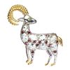 Image 1 : Natural Aquamarine & Rhodolite Garnet Goat Brooch