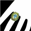 Image 3 : Natural Swiss Blue Topaz Chrome Diopside Ring