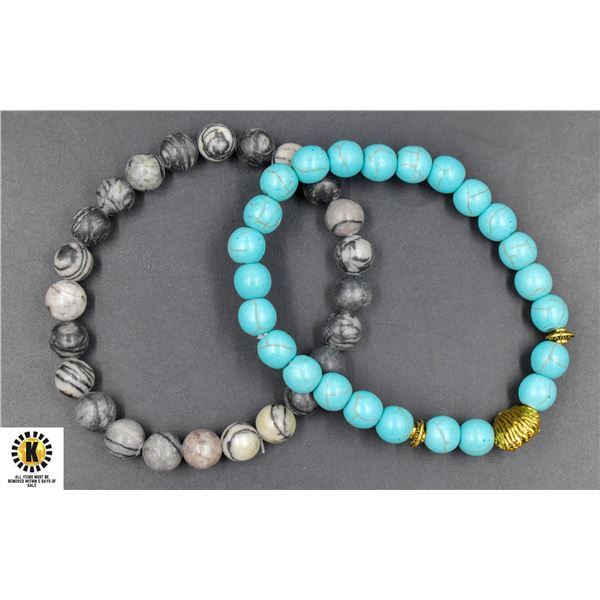 #84-NATURAL BLACK SILK STONE BLUE TURQUOISE