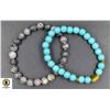 Image 1 : #84-NATURAL BLACK SILK STONE BLUE TURQUOISE