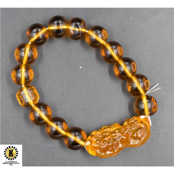 #131-YELLOW OBSIDIAN 12MM /8  BRACELET