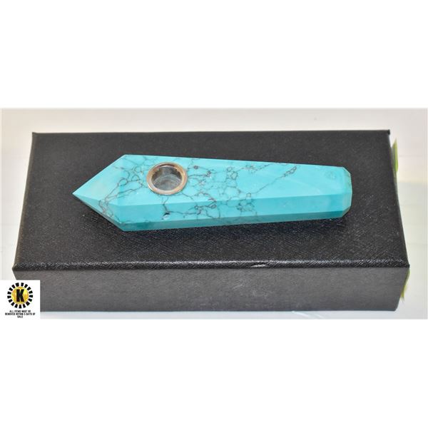 NEW ARTIFICIAL BLUE TURQUOISE STONE PIPE