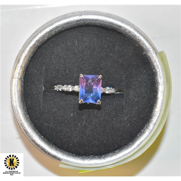 NEW PURPLE & BLUE TANZANITE STYLE RING WITH