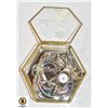 Image 1 : GLASS JEWELRY CASE FULL OF ASSORTED WOMENS WRIST