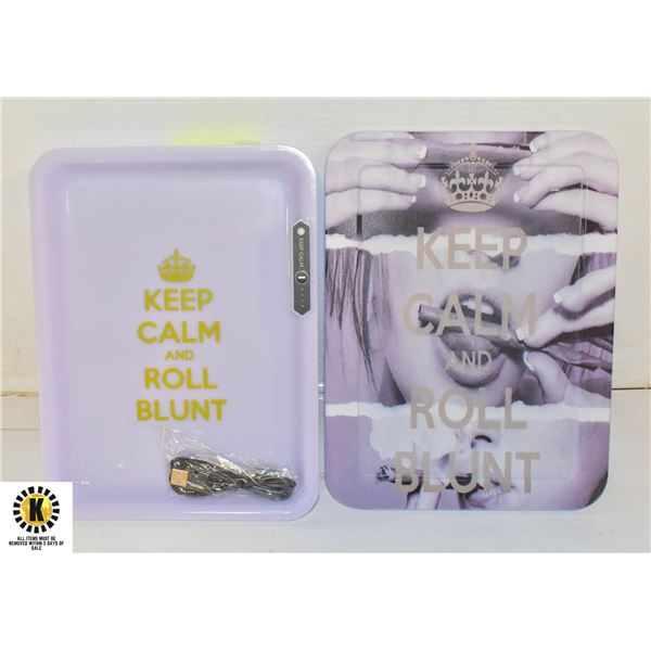 NEW LED "KEEP CALM & ROLL BLUNT" ROLLING TRAY