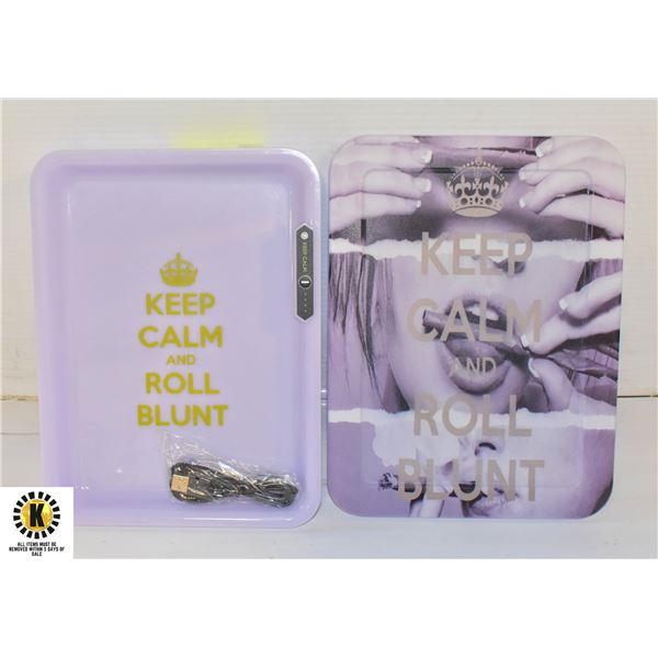 NEW LED "KEEP CALM & ROLL BLUNT" ROLLING TRAY