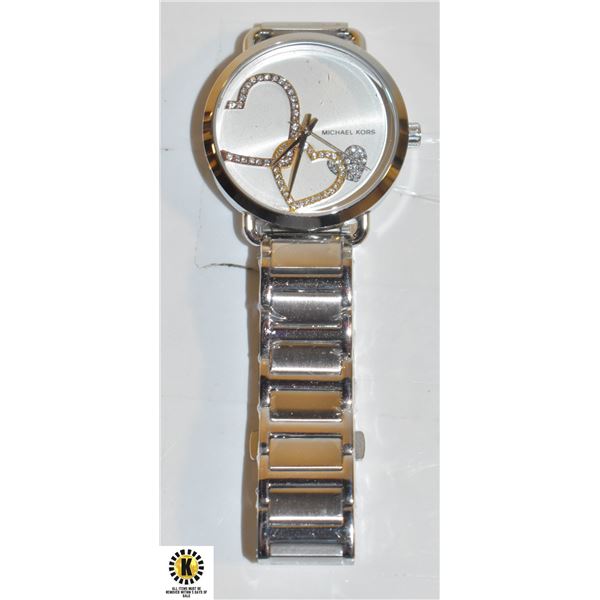 NEW MICHAEL KORS SILVER HEARTS WATCH