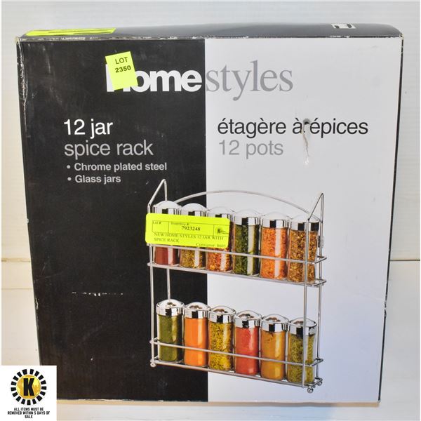 NEW HOME STYLES 12 JAR WITH SPICE RACK