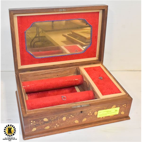 MADE IN INDIA INLAYED WOOD JEWELRY BOX