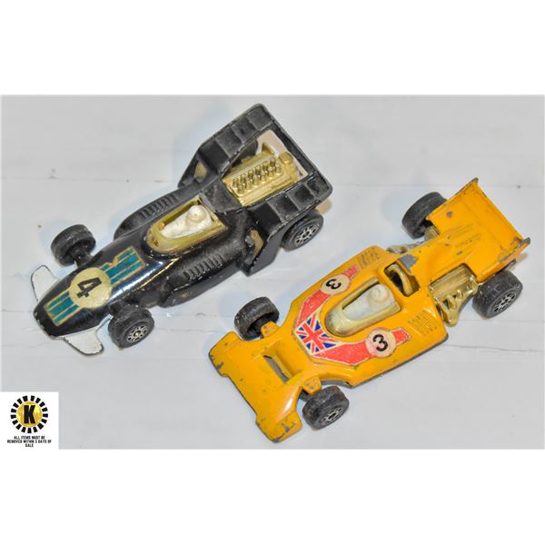 VINTAGE F1 TWO RACE CARS CORGI 3  INCH