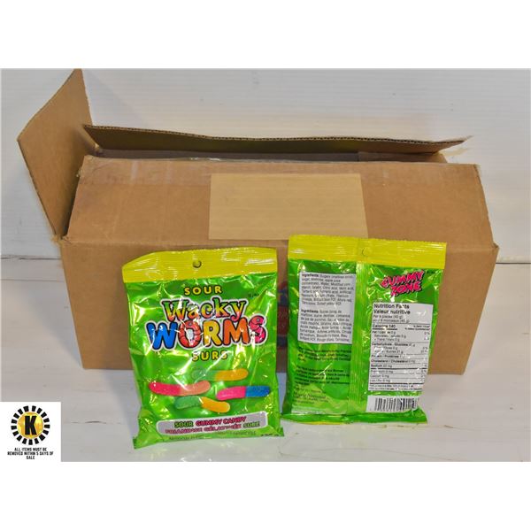 CASE OF 23 SOUR WACKY WORMS 120 G PER