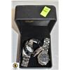 WATCH BOX FULL OF 3 ASSORTED WRIST WATCHES