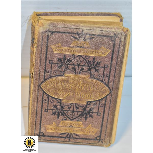 ANTIQUE BIRTHDAY SCRIPTURE TEXT BOOK