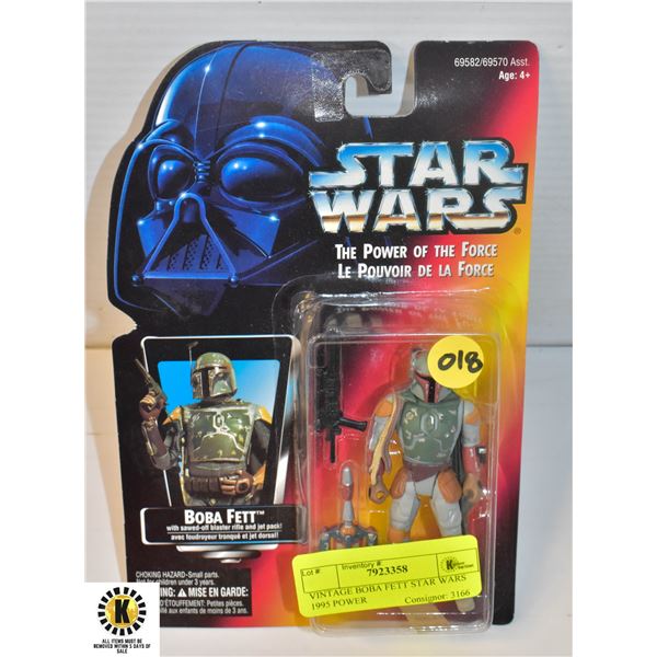 VINTAGE BOBA FETT STAR WARS 1995 POWER