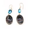 Image 1 : MOSS OPAL AND OVAL CUT BLUE TOPAZ DROP