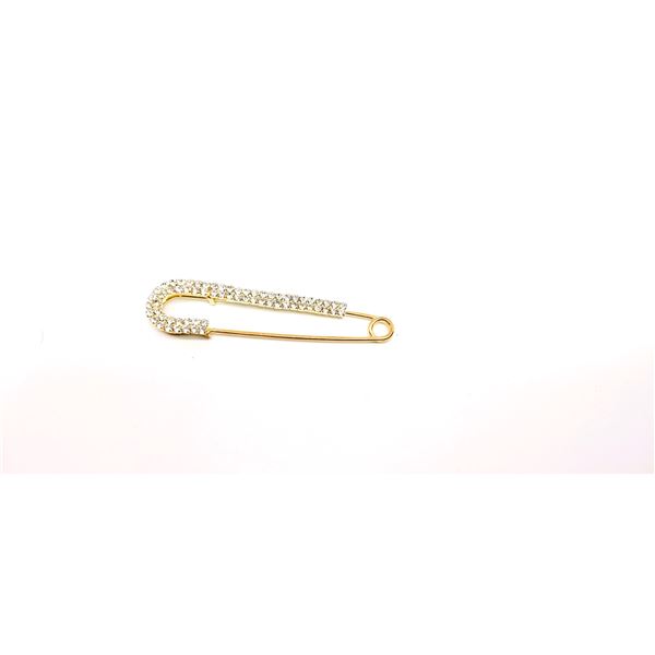 GOLD TONE WITH CLEAR CRYSTALS, 3" LONG SAFETY